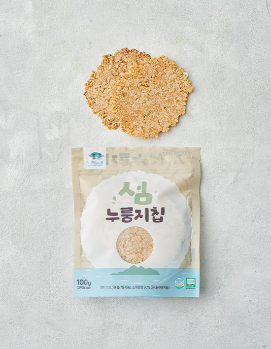유기농 쌀 섬 누룽지 칩 제품 사진