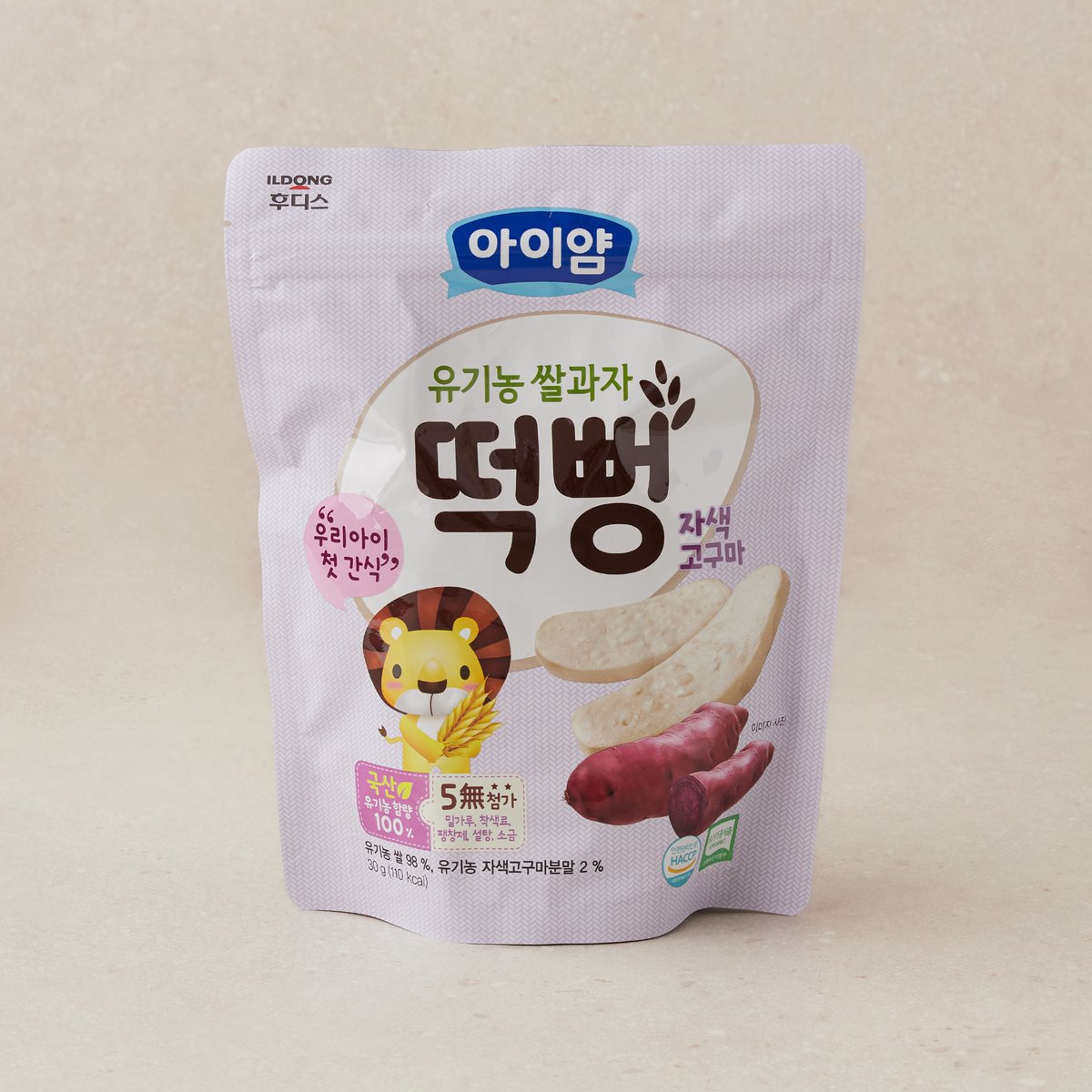 아이얌 유기농 쌀과자 자색고구마 떡뻥 제품 사진